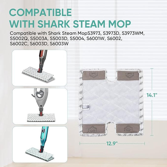 4 Pack Genius Steam Mop Pads Compatible with Shark Genius Hard Floor Cleaning System Pocket Steam Mop S5003D,S6002,S5004Q & Lift-Away Pro Steam Pocket Mop S3973D,Part # XTP184 & P184WQ
