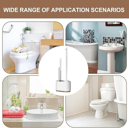 Toilet Brush and Plunger Set, 3-in-1 Design, Silicone Bristles, Light Green, Plastic Handle, Wall Bracket, Toilet Brush, Holder, Set