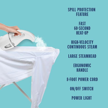 Conair Handheld Travel Garment Steamer for Clothes, CompleteSteam 1100W, For Home, Office and Travel, White