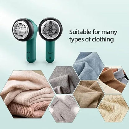 USB Rechargeable Fabric Shaver, Electric Lint Remover, Sweater Cordless Clothes Defuzzer, Portable Pills Trimmer for Clothes, Furniture (Green)