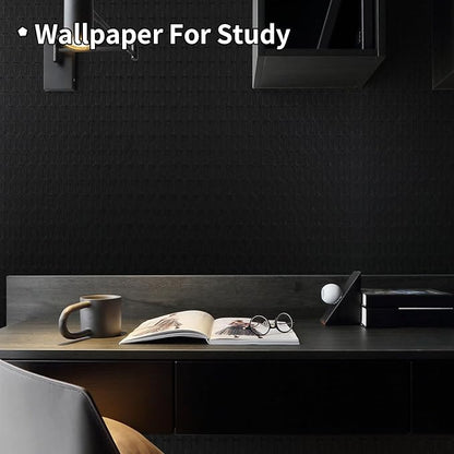 3D Peel and Stick Wallpaper, 15.7" X 118.1" Black Diamond Pattern Textured Removable Contact Paper for Walls Waterproof DIY Accent Wall Decor Self Adhesive