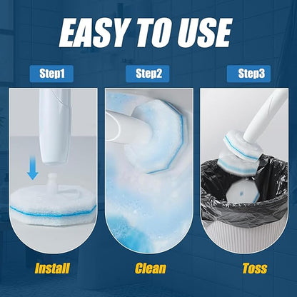 50PC Toilet Bowl Wand Refills, Replacement Heads for Bathroom Washroom Cleaning Pads, Disposable Toilet Brush Refills Compatible with Household Brushes Scrubbers Cleaning Refill Pack Local Stock