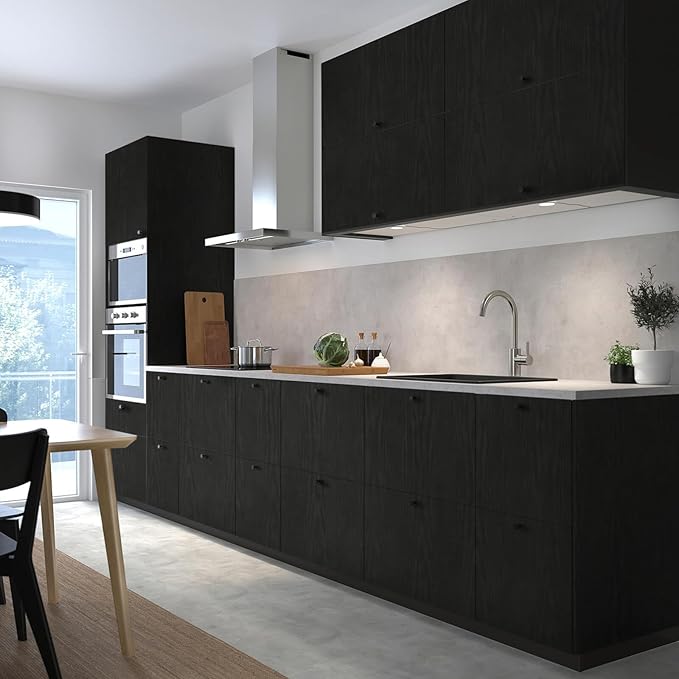 Heroad Peel and Stick Wallpaper Wood Contact Paper Wood Wallpaper Black Wood Grain Contact Paper Thicken Textured for Cabinets and Drawers Countertops Waterproof Self Adhesive Vinyl 23.6" x 118"