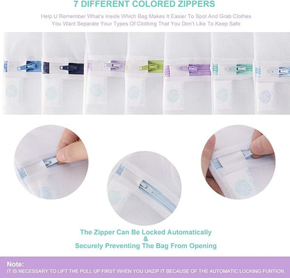 9Pcs Mesh Laundry Bag for Delicates, Lingerie Bags for Laundry - (1 Large & 4 Medium & 2 Small & 2 Bra Bags) for Garment, Underwear, Sock, Baby Clothes, Sweater, Travel, Washing Machine
