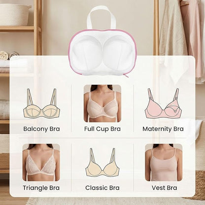4 Pack Large Bra Washing Bags for Laundry, Bra Bag for Washing Machine, BraWashing Protector with Premium Zipper, Mesh Lingerie Bags for Delicates Underwear Brassiere Integrated