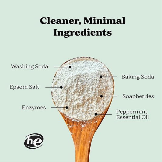 Pronounce Laundry Detergent Powder Alternative | Non-Toxic, Eco-Friendly, Natural for Sensitive Skin, Eczema, and Babies. Stain + Smell Fighting. HE Safe (Peppermint, 120 Loads)