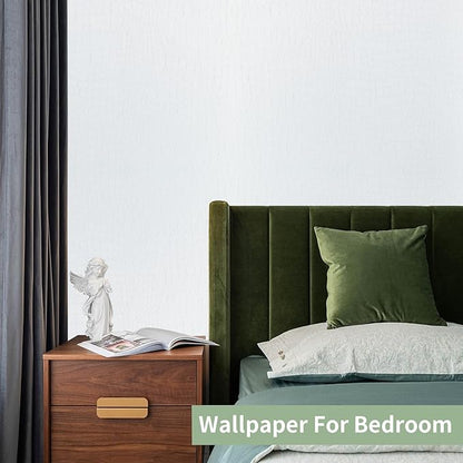 Peel & Stick Wallpaper - 15.7" x 393" White Crocodile Textured Wallpaper, Easy Peel Off, Removable, Renter Friendly