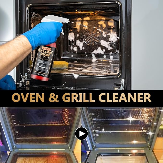 Oven Cleaner Spray Heavy Duty - Foaming Degreaser for Stoves, Grills & Burnt Food | Stainless Steel Safe | Fast 5-Min Clean