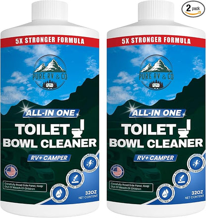 Toilet Bowl Cleaner with Easy Squirt Top - Best Septic Safe Toilet Bowl Cleaner (32 oz 2 Pack) - 5X Stronger Stain & Odor Eliminator - RV Toilet Cleaner - Sensor Safe & Non-Acid Formula