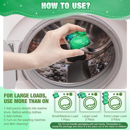 100 Count Concentrated Laundry Detergent Pods Bulk 4 in 1 Laundry Detergent Pods Remover Cleaning Fragrance Enhancement Softening
