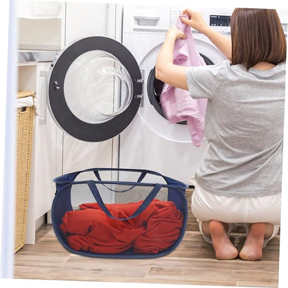 GLEAVI Foldable Laundry Basket Mesh Laundry Basket for Dorm for Bathroom Bedroom
