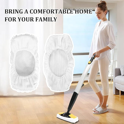 Microfiber Steam Mop Pads Replacement Compatible with Oreck Steam Mop STEAM100 / STEAM100LRH, Washable Reusable Steam Mop Covers Bonnets for Hardwood Floor Cleaning (8 Pack)
