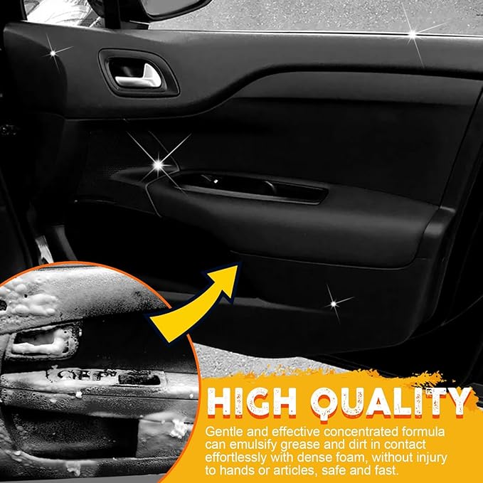 All Purpose Rinse Cleaning Spray, Multi-purpose Foam Cleaner, Car Interior Cleaners, For Leather Car House and Kitchen (3PC)