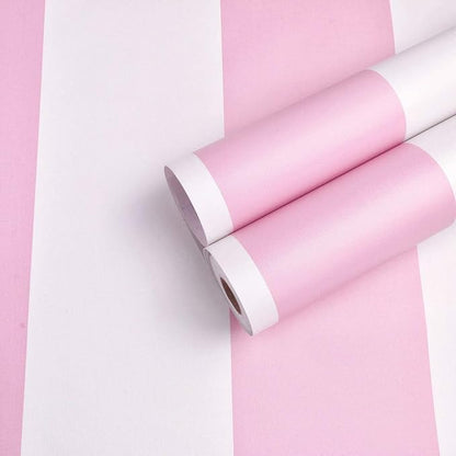 AINITAOCOM Self Adhesive Vinyl Pink and White Stripe Peel and Stick Wallpaper Shelf Liner for Walls Nursery Girls Bedroom Cabinets Dresser Drawer Furniture Decal Removable Waterproof 17.7x117 Inches