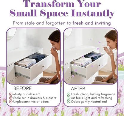 SCENTORINI Sachets for Drawers and Closets, Long-Lasting Lavender Sachets Bags, Pack of 14, Home Fragrance Sachet for Wardrobe, Luggage, Suitcases, Handbags, Small Space