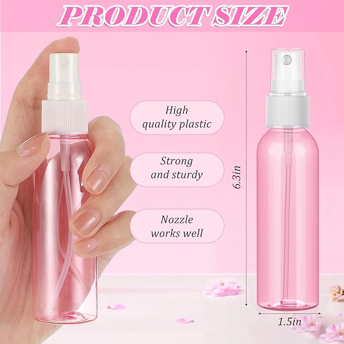 Tanlade 100 Pcs 2oz Small Spray Bottles Refillable Mini Spritzer Clear Empty Plastic Spritz Bottle Refillable Reusable Travel Size Mist Sprayer for Travel Cleaning Perfume Liquid(Red)