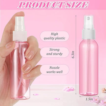 Tanlade 100 Pcs 2oz Small Spray Bottles Refillable Mini Spritzer Clear Empty Plastic Spritz Bottle Refillable Reusable Travel Size Mist Sprayer for Travel Cleaning Perfume Liquid(Red)