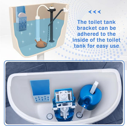 Weysat 1 Set Toilet Tank Carrier with Adhesive Backing 3.2 x 9 Inch Toilet Tank Cleaner Bracket Can Holder Collect The Left After The Blue and Bleach Tablets Are Dissolved