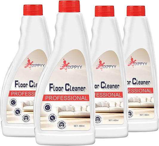 Floor Cleaning Solution Compatible with Roborock Q5/Q7/Q8/S7/S8/Qrevo Series, All Robot Vacuums & Wet Dry Vacuum, Floor Cleaner for Mopping, 4 Bottle Floor Cleaner Refill