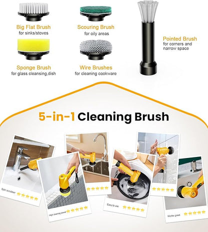 qimedo Handheld Scrubber Q4 Replacement Brush Head, 5-in-1 Spin Scrubber Replacement Brush Heads for qimedo