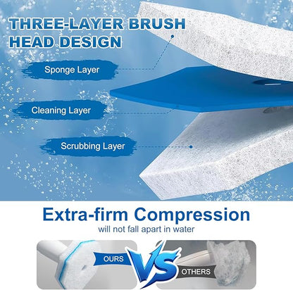 64Pcs Disposable Toilet Wand Refills for Clorox, Toilet Bowl Cleaners Scrubber, 5X Cleaning Exclusive Upgrade Formula Disposable Toilet Bowl Wand Refills Replacement Cleaner Brush Heads
