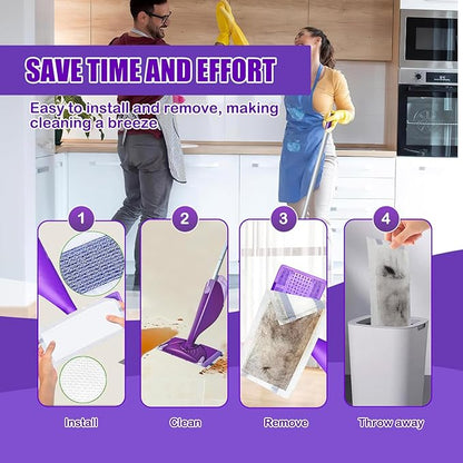 40 Pack WetJet Refills Compatible with Swiffer Mop - Wet Jet Pads for Household Cleaning, for Swiffer Wet Pads Refill, 4 Layers Thickened & Durable | Heavy-Duty Absorbent | Strong Adhesion