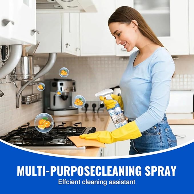 Snowlily 2PCS Kitchen Cleaner Spray Stubborn Stains Cleaner Powerful Heavy Duty Degreaser & Grease Remover for Stovetops,Range Hoods,Cabinets-Multi-Purpose Foam Cleaning Supplies