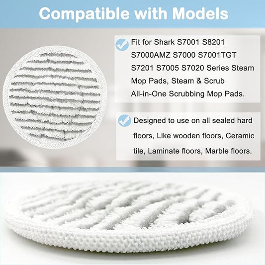16 Pack S7001 Pads Replacement Steam Mop Pads for Shark S7001 S8201 S7201 S7000AMZ S8001 S7000 S7005 S7020 Series Steam Mop Pads,Steam & Scrub All-in-One Scrubbing Mop Pads,Compare Part #:XKITP7000