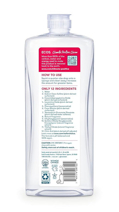 Earth Friendly Products Dishwashing Liquid, Natural Grapefruit, 25 Ounces, Orange (PL972212)