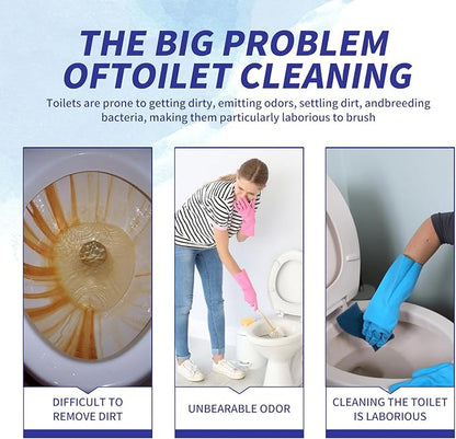 Toilet Bowl Cleaner Tablets 12-Pack, Automatic Cleaners with Bleach for Deodorizing and Descaling, Effective Against Tough Stains (White)