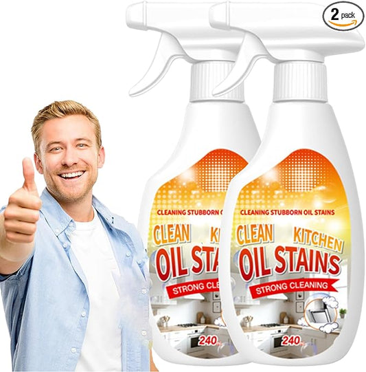 Fiell Clean Up Kitchen Oil Stains, Heavy Oil Cleaner Stain,Oil StainsClean Up Kitchen,Clean Up Kitchen Oil Stains Spray-Heavy Duty Degreaser & Foam (2pc)