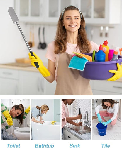 22" Long Pumice Stone Toilet Bowl Cleaner - Toilet Pumice Stone with Stainless Handle - Bathroom Cleaner Toilet Brush - Hard Water Stains Remover for Toilets, Bathtubs, Kitchen, Pool, Tile Cleaning