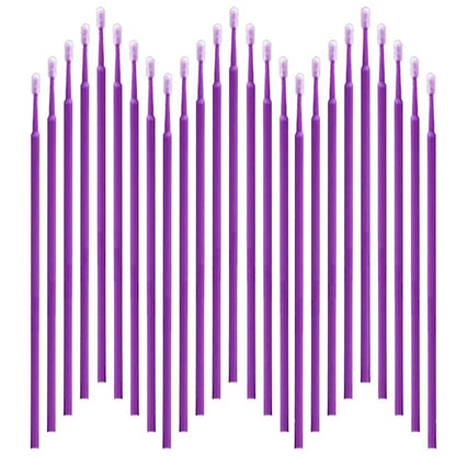 600PCS Microswabs for Eyelash Extensions，Micro Applicators Brush for Cleaning and Applying Make-up Purple (Head Diameter: 2.0mm)