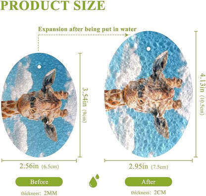 Giraffe Kitchen Scrub Sponges, Pop-up Kitchen Cleaning Sponges Reusable Dish Washing Sponges for Bathroom Household Cleaning 3 Pack - Non Scratch Scrubber