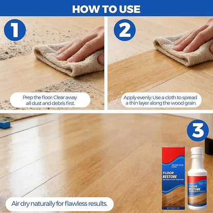 SakerPlus Floor Restore Cleaner, High-Solid Floor Polish for Shine Renewal & Protective Layer, Helps Reduce the Look of Small Scratches, Quick-Drying Clear Finish 5 fl oz (7-Pack)