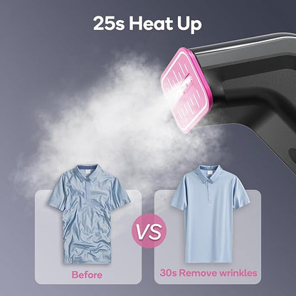 Mini Travel Steamer for Clothes,110-240V Portable Dual Voltage Steamer & Iron 2 In 1,Integrated 170ml Tank 25s Fast Heat,1.2lbs Travel Size Fabric Iron,Handheld Steaming Wrinkles Remover For Garments
