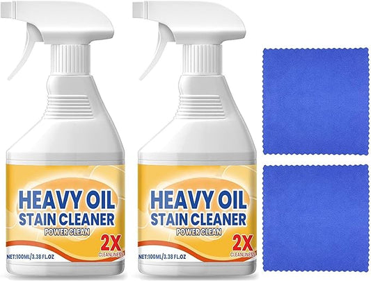 Kitchen Heavy Oil Cleaner Spray, 3.38 Oz All Purpose Kitchens Heavy Oil Cleaning Agent, Grease Remover, Multipurpose Kitchen Cleaner Spray for Stove, Oven, Dishwasher and Appliances (2PCS)