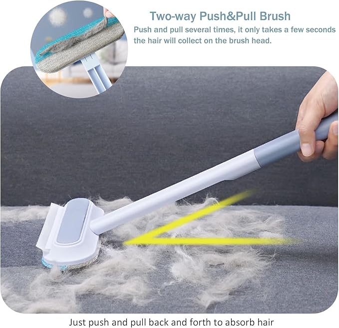 Pets Hair Remover,Pet-Dog-Cat-Hair-Remover-Couch,4 in 1 PetHair Removal Tool,Multifunctional HairRemoval Brush,4 in 1 Pet HairRemover for Couch,Long Handle,Removable,Reusable,for Carpets (1)