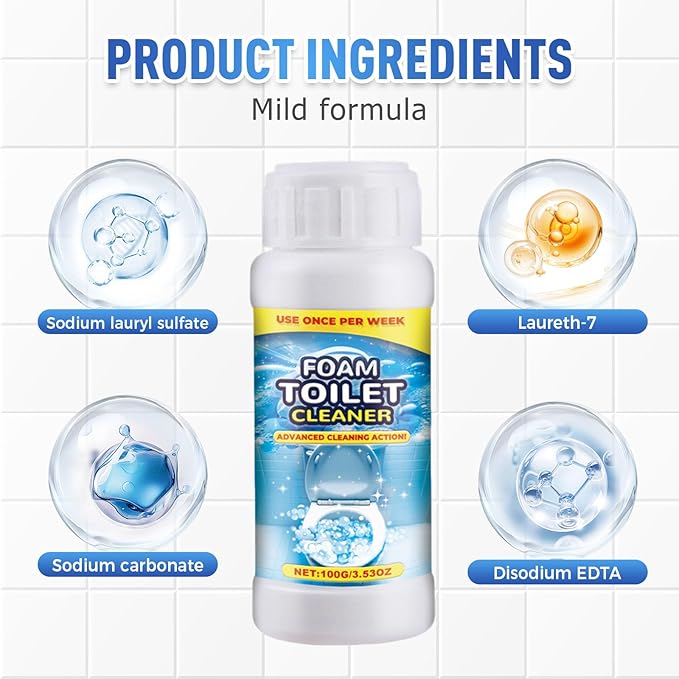 Foam Toilet Cleaner, 2025 Upgrade Toilet Bowl Cleaner, Advanced Bathroom Cleaner for Home, Non-Toxic Toilets Cleaning Powder with Families (2)
