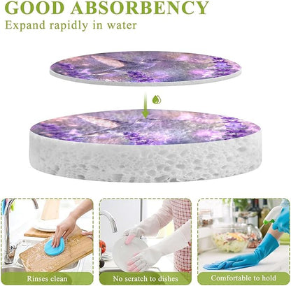 Hummingbird Kitchen Scrub Sponges, Pop-up Kitchen Cleaning Sponges Reusable Dish Washing Sponges for Bathroom Household Cleaning 3 Pack - Non Scratch Scrubber