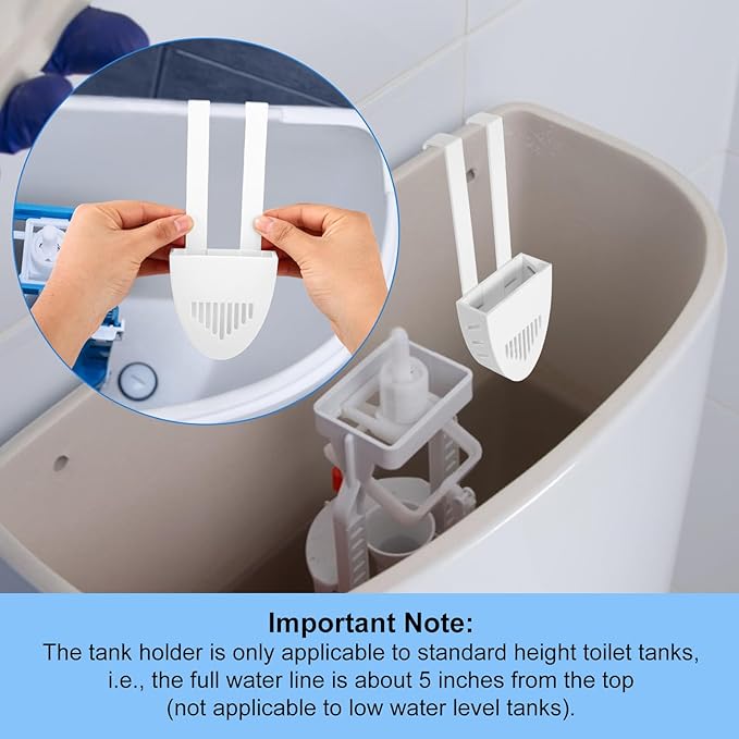 2 Sets Toilet Tank Tablet Holder, Hanging Toilet Bowl Carrier Hook Tablet Holder Hanger Bracket Caddy Avoids Dissolved from Polluting Water Tank Cleaning