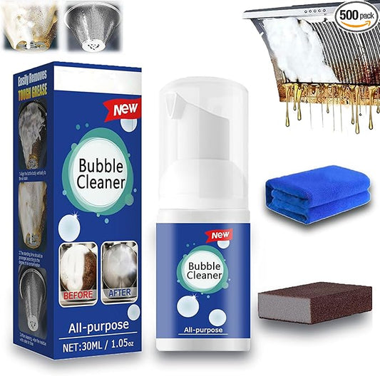 RJDJ Highly Effective Oil Breakdown Foaming Spray, All-Purpose Rinse-Free Cleaning Spray, Multi-functional Bubble Cleaner, Multi-Surface for Home, Kitchen, Bathroom, Office (1, 30ml)