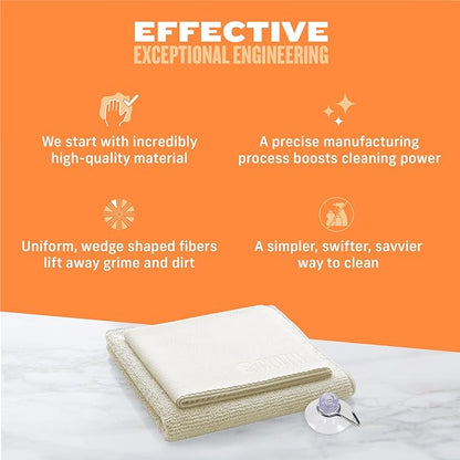 E-Cloth Microfiber Cleaning Cloth Shower Kit - Microfiber Cloths for Cleaning Bathrooms - Washable, Reuseable Cleaning Cloths with 100 Wash Guarantee - 1 Pack