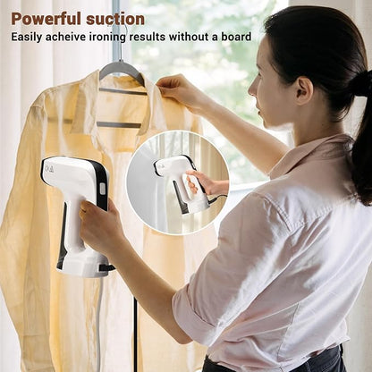 Vacuum Steamer for Clothes, 3200Pa Suction Handheld Clothes Steamer, Dual Mode, LED Display, Portable Travel Steamers for Clothes, Steaming & Ironing 2 In 1, 160ml Water Tank (for 110-120V) - White