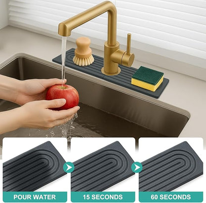 Small Quick Drying Stone Sink Protectors for Kitchen Sink Water Absorbing Diatomite Faucet Mat Stone Drying Mat for Bathroom Counter Kitchen Decor And Accessories Sponge Holder