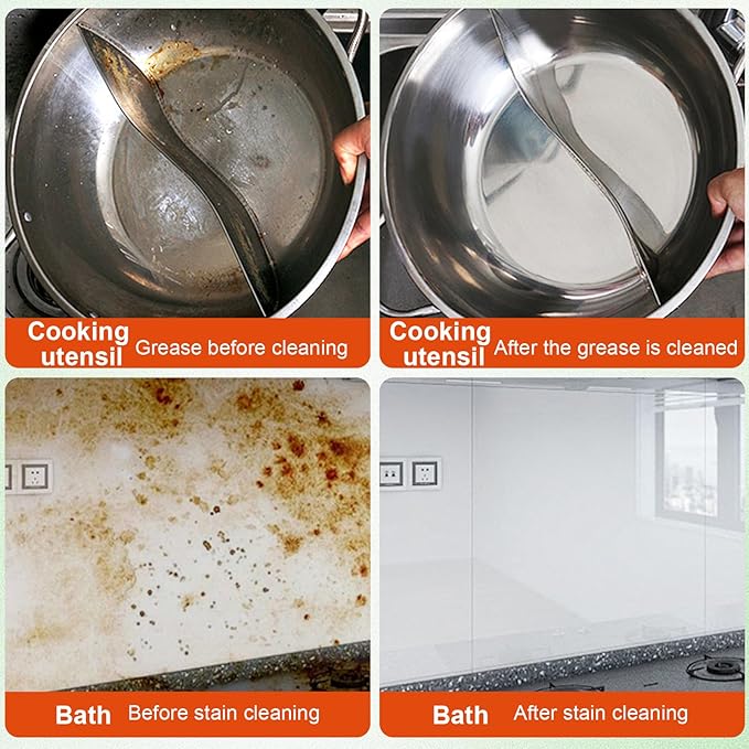 Kitchen Heavy Oil Cleaner Stain, Heavy Oil Stain Cleaner Kitchen, 300ml Multi-Purpose Cleaner - Clean Up Kitchen Oil Stains Spray, Heavy Oil Cleaner Stain for Household, Oven, Stove, Range Hood