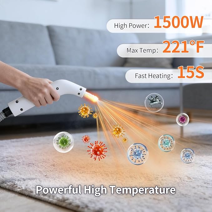 Steam Cleaner for Home, Portable Handheld Steamer for Cleaning, 15s-Fast Heat-Up,steamer for car detailing,Home, Kitchen, Bathroom, Tile, Grout, Floor