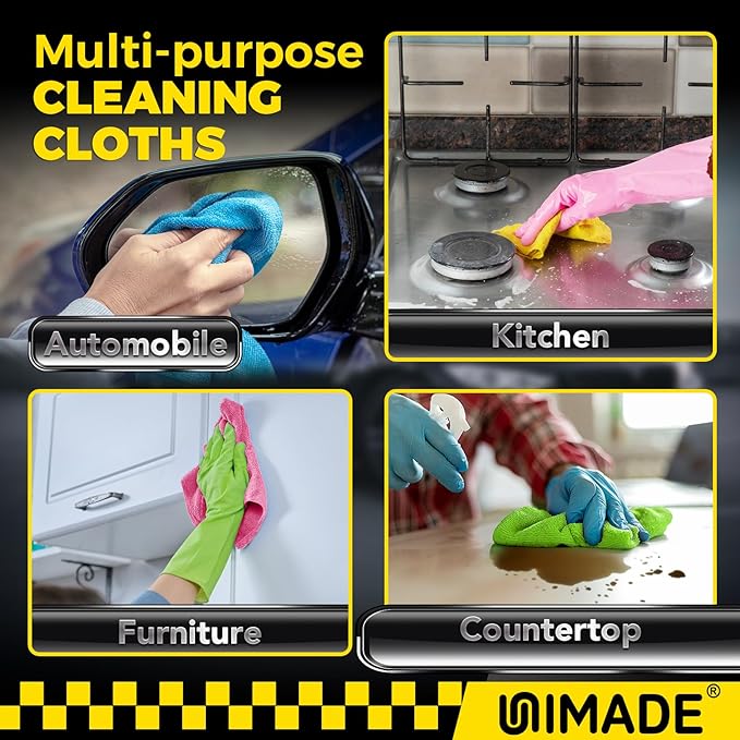 Microfiber Cleaning Cloth, 200PK Reusable Shop Rags Bulk Microfiber Cleansing Cloth Lint Free Cleaning-Towel for Car Kitchen Automotive Bar Mechanic Restaurant Garage,11.5"x11.5",Multicolor