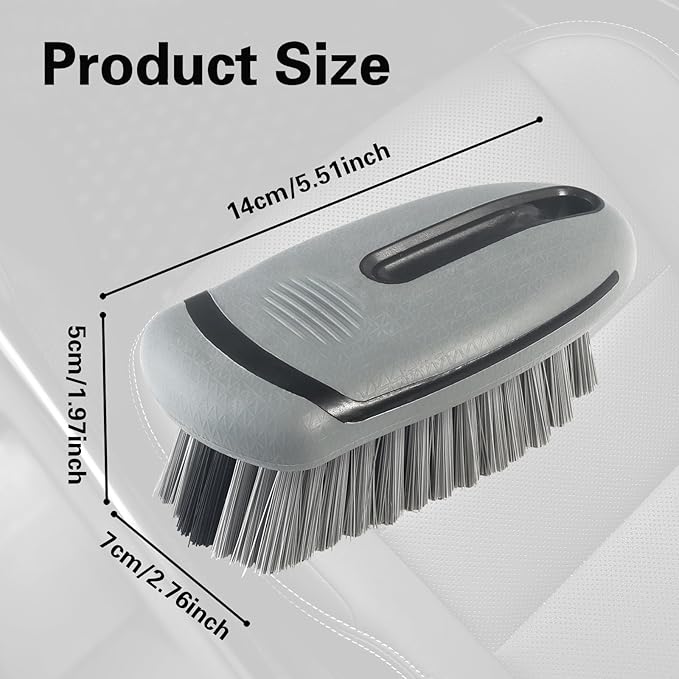Carpet and Interior Cleaning Brushes, car wash Brush, Carpet Washing Brushes, Hard Bristle Detail Brushes, car and Home Interior Leather Brushes (Grey)