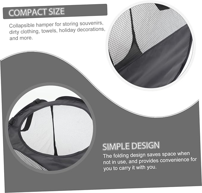 GLEAVI -resistant Folding Laundry Hamper Mesh Pop up Basket Large Capacity Clothes Organizer Storage Pouch